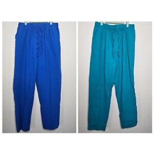 Woman Within plus size 18w Tall lot of 2 gauzey cotton pull on pants
